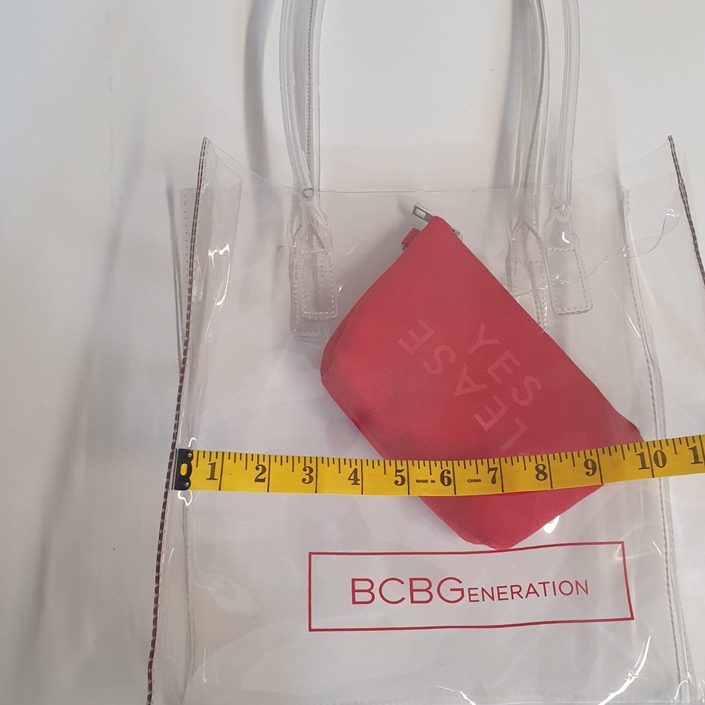 Bcbgeneration Transparent Tote With Red Pouch - image 7